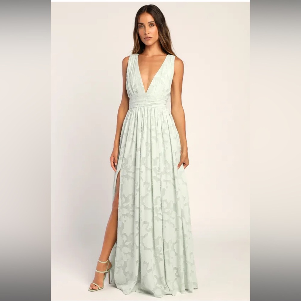 Lulus Sweet Sophistication Sage Green Floral Maxi Dress